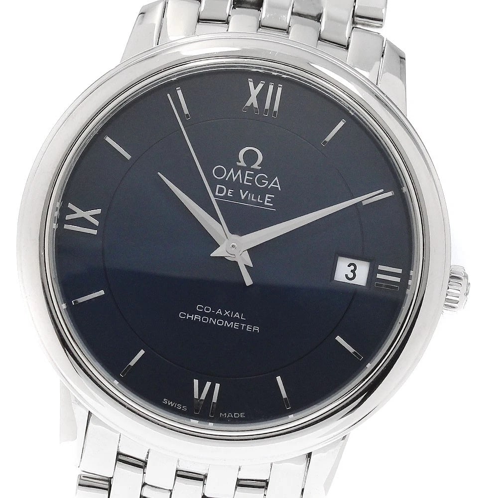 OMEGA DE VILLE PRESTIGE DATE CO-AXIAL AUTOMATIC WATCH: OMEGA De Ville Prestige Date Co-Axial Automatic Watch Brand: OMEGA Type/Style: Wristwatch Material: Band Material Stainless Steel, Case Material Stainless Steel Color: Band Color Silver, Case Color