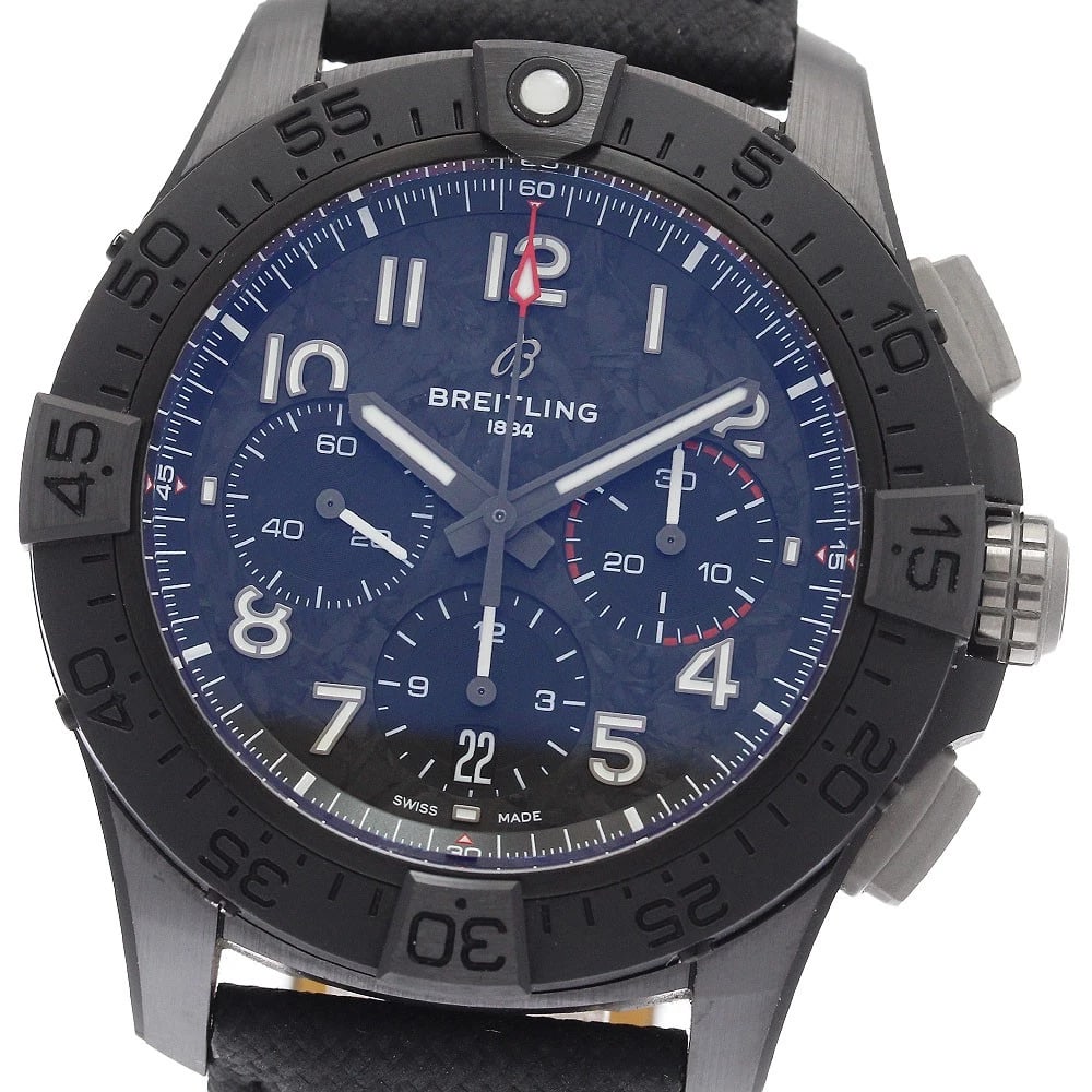 BREITLING AVENGER CHRONOGRAPH 44 MISSION AUTOMATIC WATCH: BREITLING Avenger Chronograph 44 Mission Automatic Watch Brand: BREITLING Type/Style: Wristwatch Material: Band Material leather, Case Material Ceramic / titanium Color: Band Color Black / yellow,