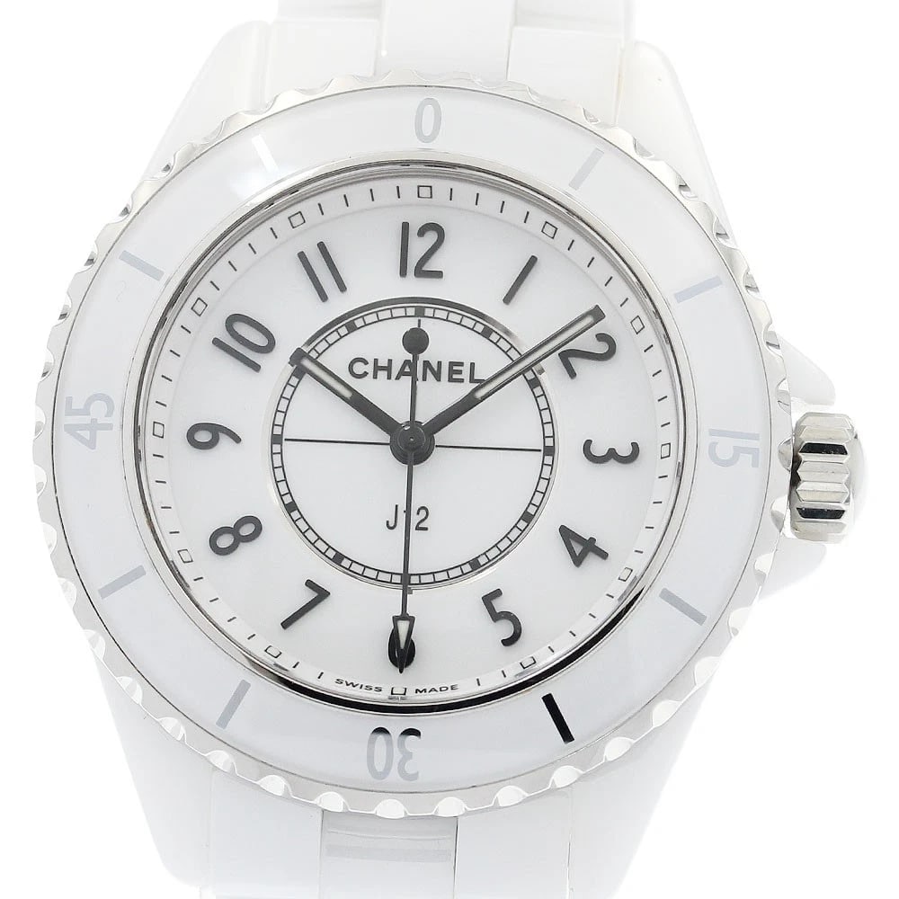 CHANEL J12 WHITE CERAMIC WHITE DIAL QUARTZ WATCH: CHANEL J12 White Ceramic white Dial Quartz Watch Brand: CHANEL Type/Style: Wristwatch Material: Band Material Stainless Steel / ceramic, Case Material Stainless Steel / ceramic Color: Band Color