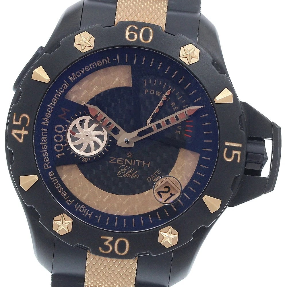 ZENITH DEFY EXTREME POWER RESERVE DATE AUTOMATIC WATCH: ZENITH Defy Extreme Power reserve date Automatic Watch Brand: ZENITH Type/Style: Wristwatch Material: Band Material 18K Pink Gold / Titanium, Case Material 18K Pink Gold / Titanium Color: Band Color