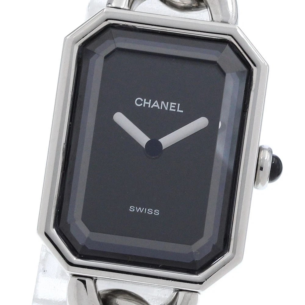 CHANEL PREMIERE BLACK DIAL QUARTZ WATCH: CHANEL Premiere black Dial Quartz Watch Brand: CHANEL Type/Style: Wristwatch Material: Band Material Stainless Steel, Case Material Stainless Steel Color: Band Color Silver, Case Color Silver, Dial Co