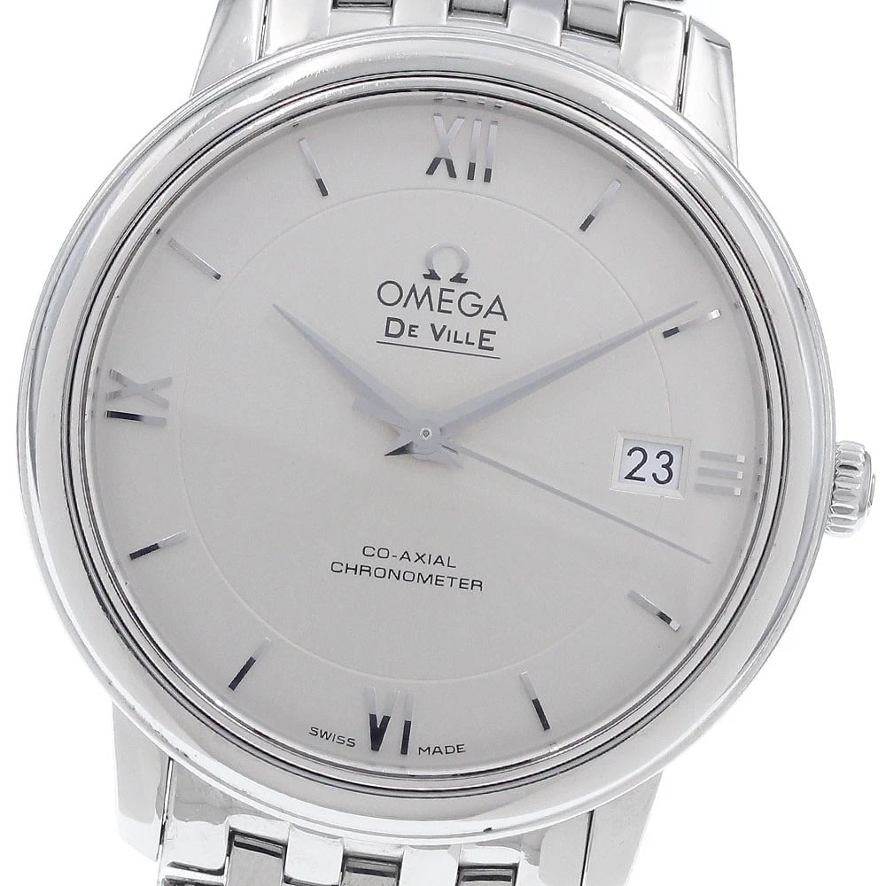 OMEGA DE VILLE PRESTIGE CO-AXIAL AUTOMATIC WATCH: OMEGA De Ville Prestige Co-Axial Automatic Watch Brand: OMEGA Type/Style: Wristwatch Material: Band Material Stainless Steel, Case Material Stainless Steel Color: Band Color Silver, Case Color