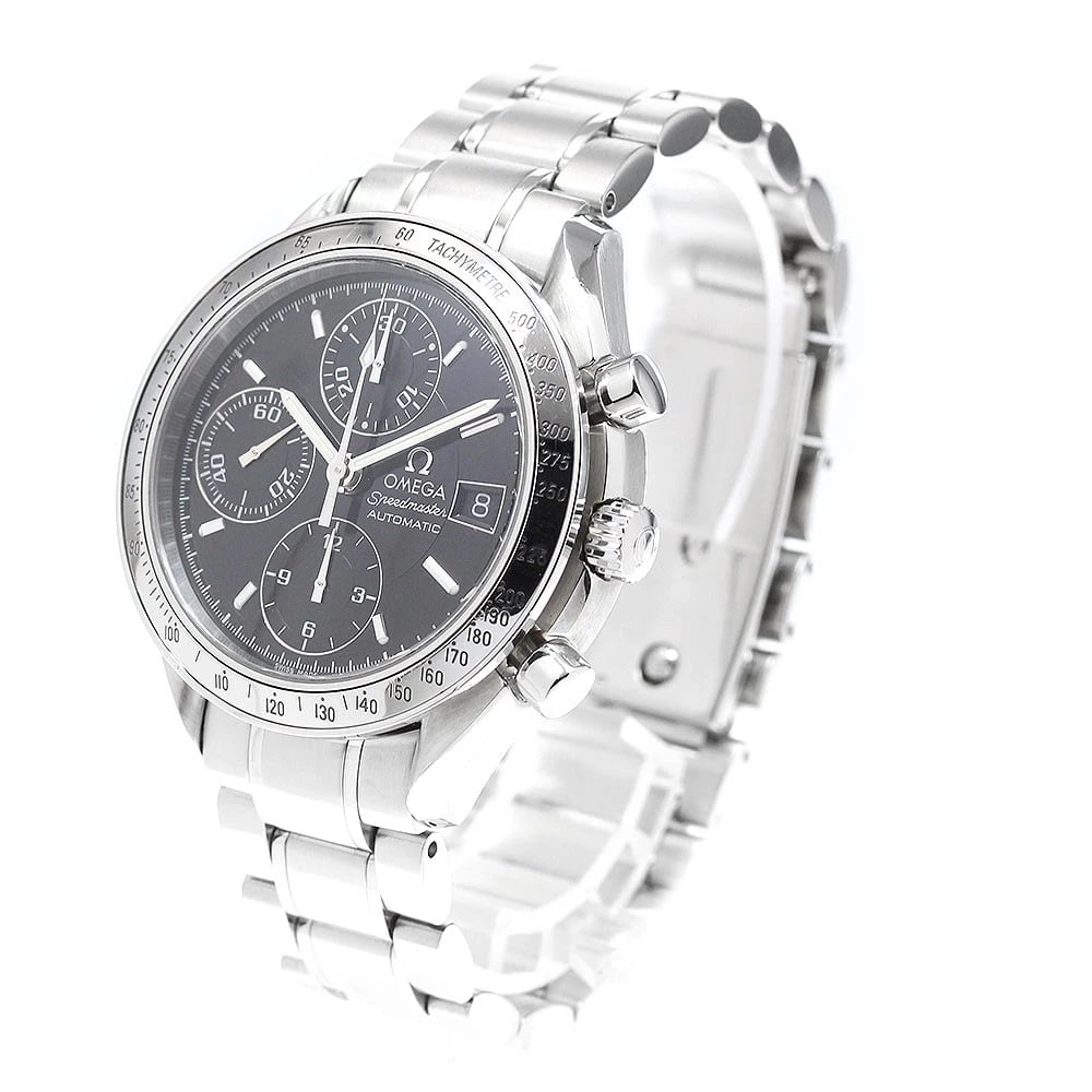 OMEGA SPEEDMASTER DATE CHRONOGRAPH BLACK DIAL AUTOMATIC WATCH - 2