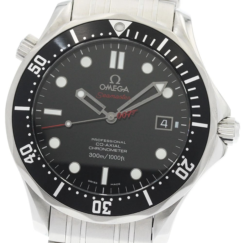 OMEGA SEAMASTER AUTOMATIC WATCH: OMEGA Seamaster Automatic Watch Brand: OMEGA Type/Style: Wristwatch Material: Band Material Stainless Steel, Case Material Stainless Steel Color: Band Color Silver, Case Color Silver, Dial Color black