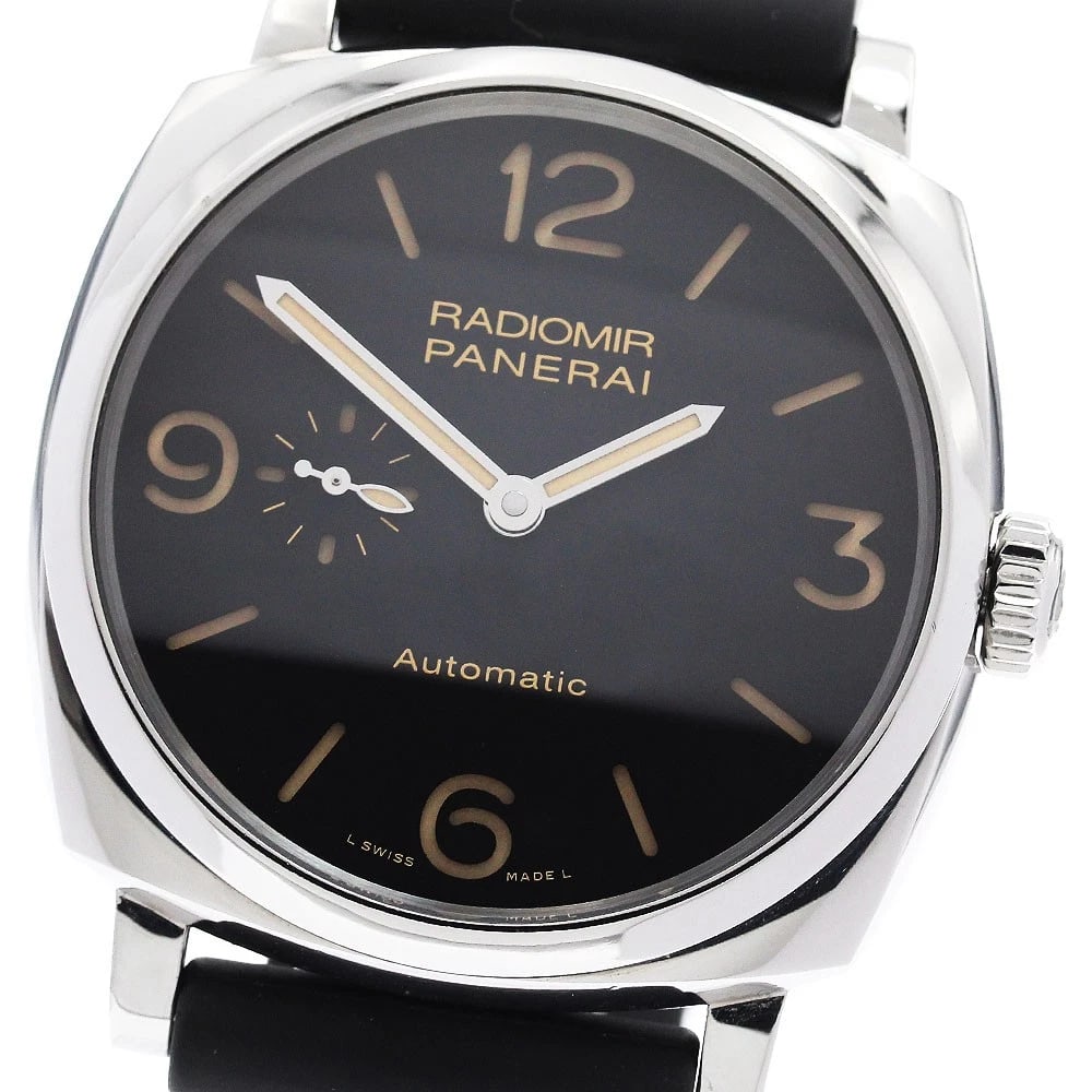 PANERAI RADIOMIR ACCIAIO SMALL SECONDS WATCH: PANERAI Radiomir Acciaio Small seconds Watch Brand: PANERAI Type/Style: Wristwatch Material: Band Material rubber, Case Material Stainless Steel Color: Band Color black, Case Color Silver, Dial Color