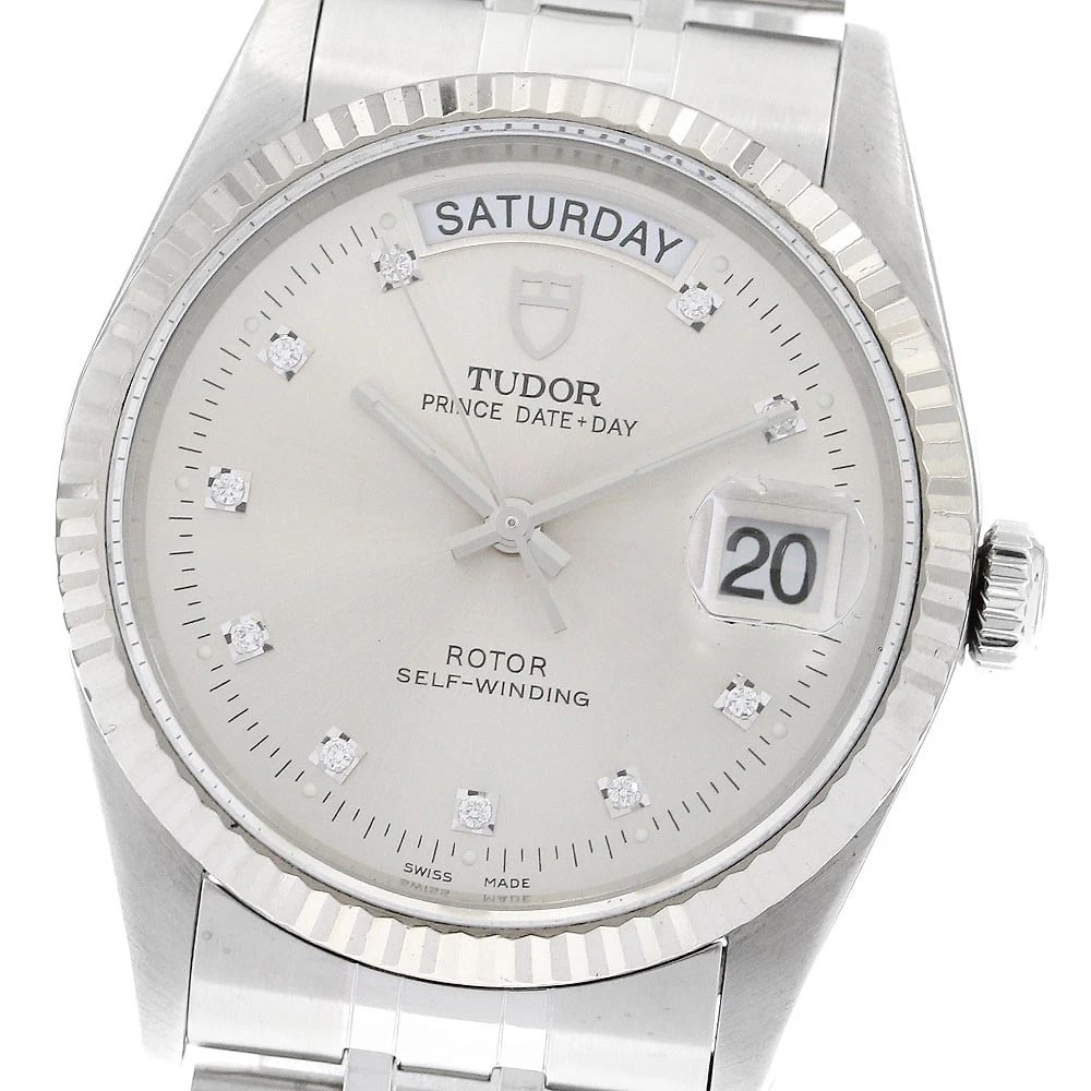 TUDOR PRINCE DATE DAY DIAMOND SILVER DIAL AUTOMATIC WATCH: TUDOR Prince Date Day diamond Silver Dial Automatic Watch Brand: TUDOR Type/Style: Wristwatch Material: Band Material Stainless Steel, Case Material Stainless Steel Color: Band Color Silver, Case