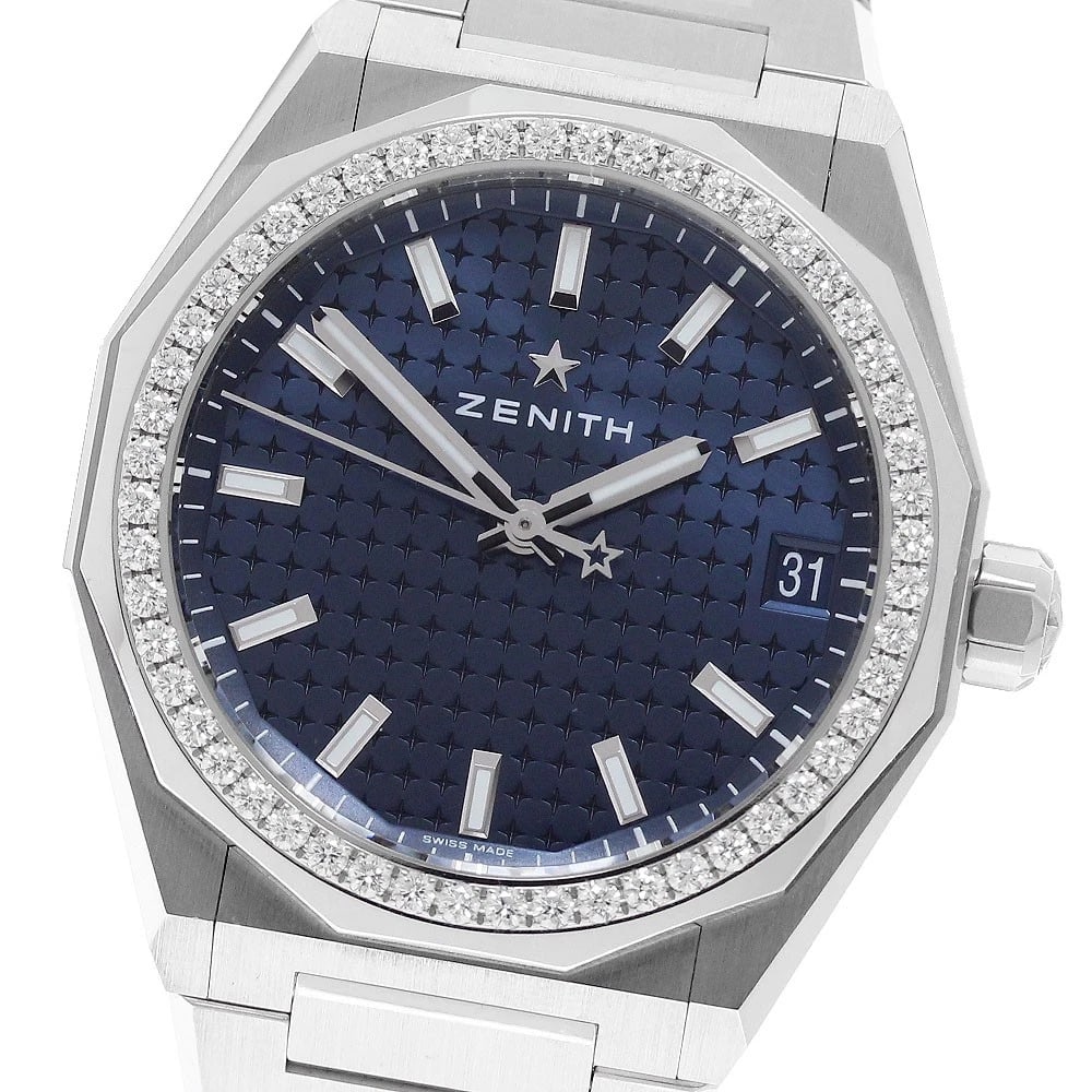 ZENITH DEFY SKYLINE BEZEL DIAMOND AUTOMATIC WATCH: ZENITH Defy skyline bezel diamond Automatic Watch Brand: ZENITH Type/Style: Wristwatch Material: Band Material Stainless Steel, Case Material Stainless Steel Color: Band Color Silver, Case Color