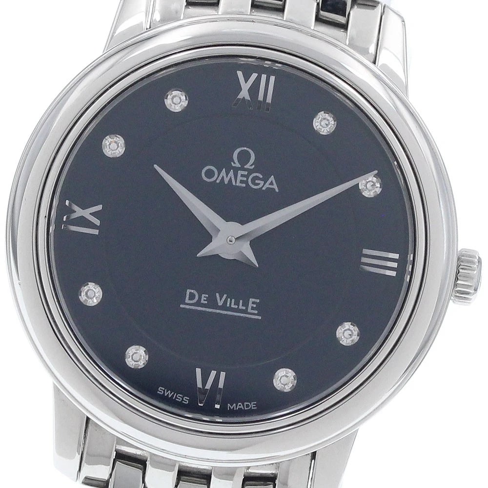 OMEGA DE VILLE PRESTIGE QUARTZ WATCH: OMEGA De Ville Prestige Quartz Watch Brand: OMEGA Type/Style: Wristwatch Material: Band Material Stainless Steel, Case Material Stainless Steel Color: Band Color Silver, Case Color Silver, Dial Color 