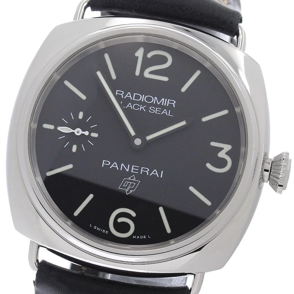 PANERAI RADIOMIR BLACK SEAL SMALL SECONDS HAND WINDING WATCH: PANERAI Radiomir Black Seal Small seconds Hand Winding Watch Brand: PANERAI Type/Style: Wristwatch Material: Band Material leather, Case Material Stainless Steel Color: Band Color black, Case Color Si