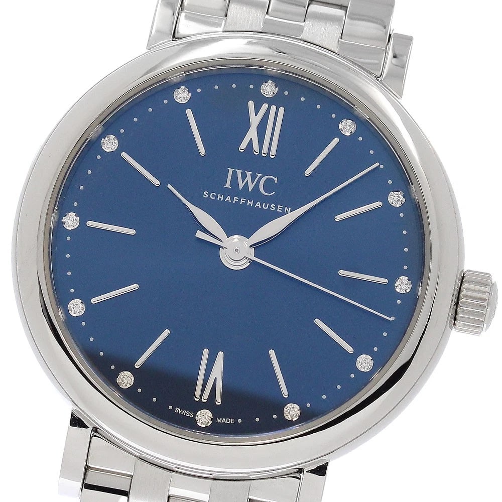 IWC SCHAFFHAUSEN PORTOFINO AUTOMATIC 34 DIAMOND WATCH: IWC SCHAFFHAUSEN Portofino Automatic 34 diamond Watch Brand: IWC SCHAFFHAUSEN Type/Style: Wristwatch Material: Band Material Stainless Steel, Case Material Stainless Steel Color: Band Color Silver, Ca