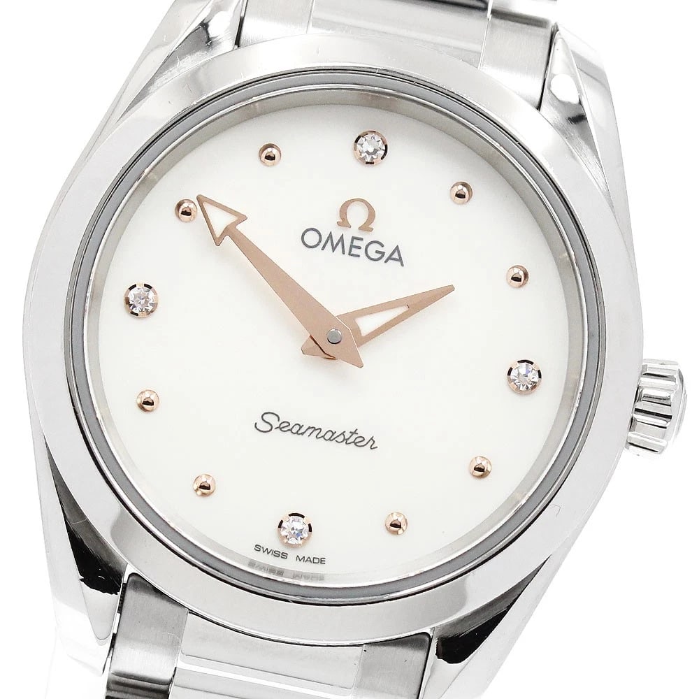 OMEGA SEAMASTER AQUA TERRA DIAMOND QUARTZ WATCH: OMEGA Seamaster Aqua Terra diamond Quartz Watch Brand: OMEGA Type/Style: Wristwatch Material: Band Material Stainless Steel, Case Material Stainless Steel Color: Band Color Silver, Case Color Silver, 