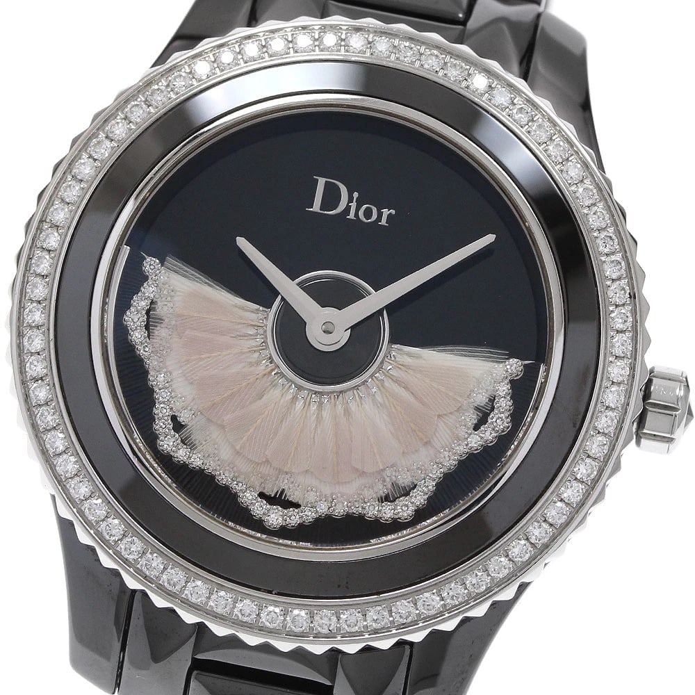 DIOR HUIT GRAND VAL DIAMOND BEZEL BLACK DIAL AUTOMATIC WATCH: Dior Huit Grand Val Diamond Bezel black Dial Automatic Watch Brand: Dior Type/Style: Wristwatch Material: Band Material ceramic, Case Material ceramic Color: Band Color black, Case Color black, Dial C