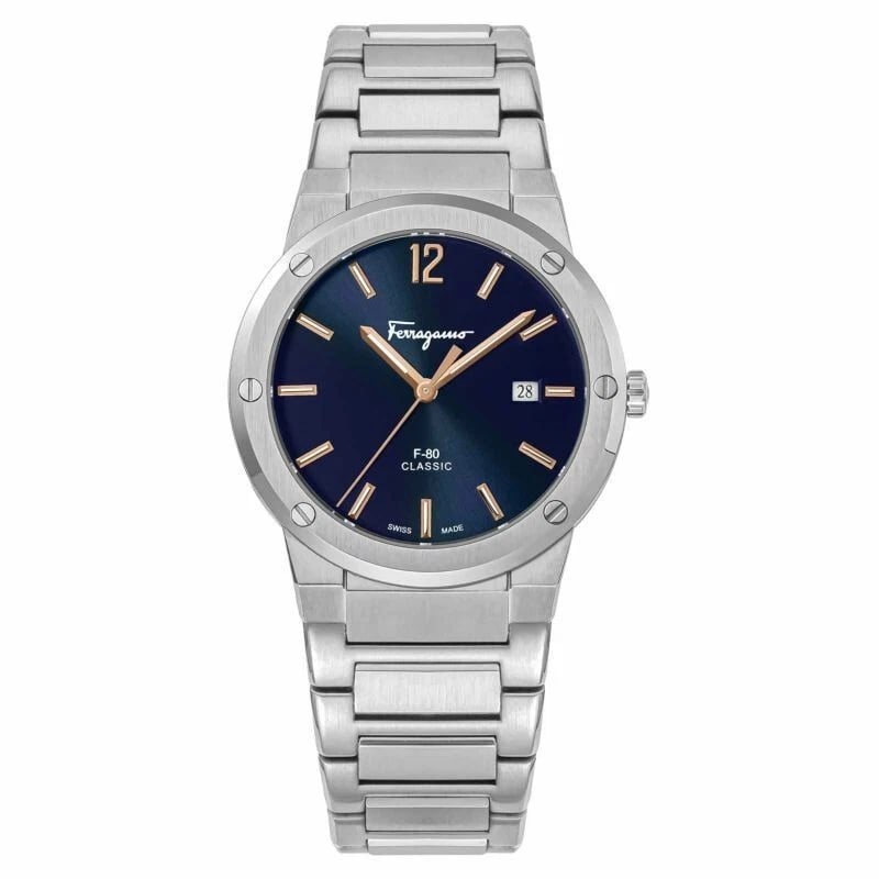 FERRAGAMO CLASSIC STAINLESS STEEL WATCH: Ferragamo classic Stainless steel Watch Brand: Ferragamo Type/Style: Wristwatch Material: Case Material Stainless steel Color: Dial color Black Belt color Silver Size: (H x W x D) Approx. 52 x 41 x 8