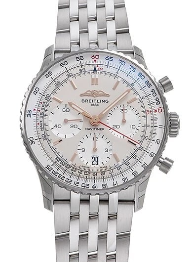 BREITLING NAVITIMER CHRONOGRAPH SILVER/SILVER WATCH: Breitling Navitimer Chronograph Silver/Silver Watch Brand: Breitling Type/Style: Wristwatch Material: Case Material Material SS Color: Case Color Silver Size: Case diameter 41mm Accessories: None