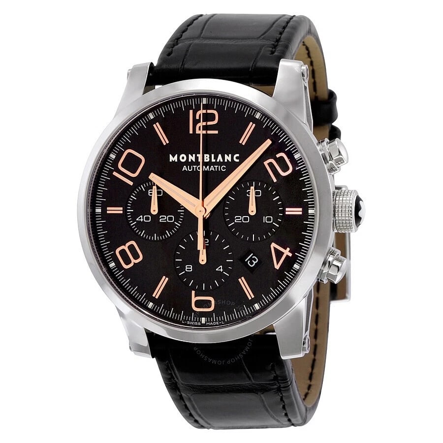 MONTBLANC TIME WALKER AUTOMATIC CHRONOGRAPH WATCH: MONTBLANC Time Walker Automatic chronograph Watch Brand: Montblanc Type/Style: Wristwatch Material: Case Material Stainless steel Color: Dial color: Black Size: Case diameter: 43 mm Accessories: None