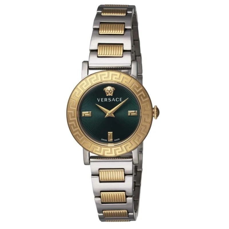 VERSACE STUD ICON WATCH: Versace STUD ICON Watch Brand: Versace Type/Style: Wristwatch Material: Case Material Stainless steel Color: Green Size: Case diameter: 28 x 28 x 8 (mm) Accessories: None Accessories Notice: When