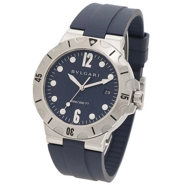 BVLGARI DIAGONO PROFESSIONAL SCUBA WATCH: BVLGARI Diagono Professional Scuba Watch Brand: Bvlgari Type/Style: Wristwatch Material: Case Material Stainless steel Color: Dial Color Navy Size: Case Diameter 41 mm Accessories: None Accessories