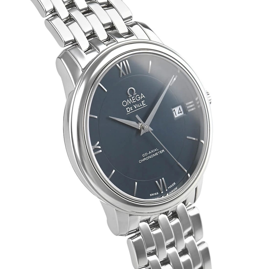 OMEGA DE VILLE PRESTIGE CO-AXIAL WATCH: Omega De Ville Prestige Co-Axial Watch Brand: OMEGA Type/Style: Wristwatch Material: Case Material Material (Main) Stainless Steel Color: Blue Size: Case Size 36.8mm Accessories: None Accessories