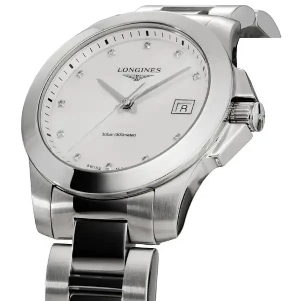 LONGINES CONQUEST WHITE PEARL WATCH - 2