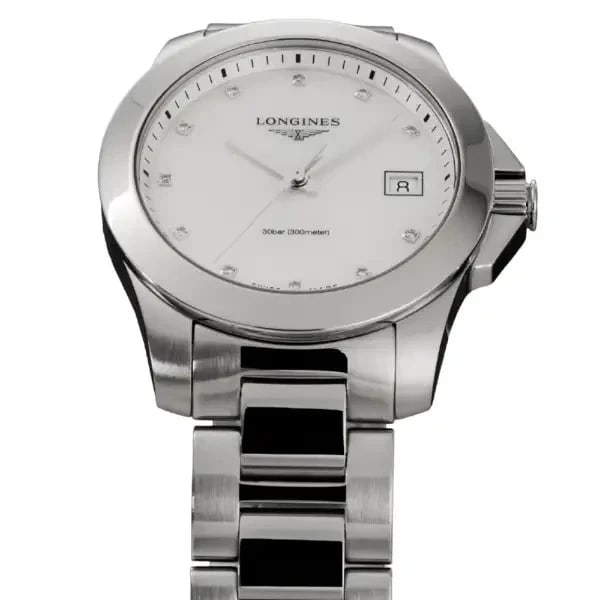 LONGINES CONQUEST WHITE PEARL WATCH - 3