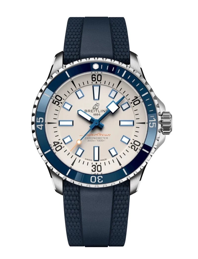 BREITLING SUPEROCEAN AUTOMATIC 42 WATCH: BREITLING Superocean Automatic 42 Watch Brand: Breitling Type/Style: Wristwatch Material: Case Material Dial Color Silver Color: Stainless steel Size: Case Diameter 42 mm Accessories: None