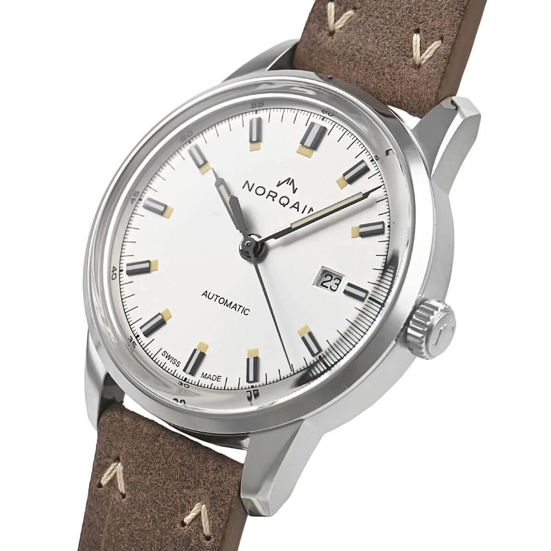 NORQAIN FREEDOM 60 WATCH: NORQAIN Freedom 60 Watch Brand: NORQAIN Type/Style: Wristwatch Material: Case Material Material (main) stainless steel Color: silver Size: Case size 42.0mm Accessories: None Accessories No