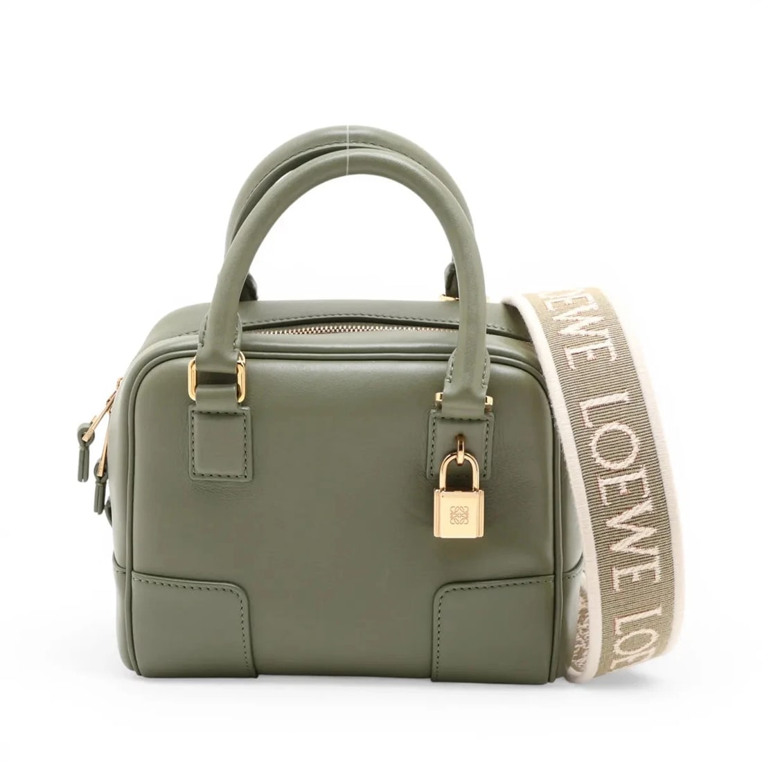 LOEWE HANDBAG: Loewe Handbag Brand: Loewe Type/Style: Top Handle Bag Material: Leather Color: Green Size: Height:5.1inchLength:6.1inchDepth:3.3inch Accessories: None Accessories Notice: When purchasing pre-owned