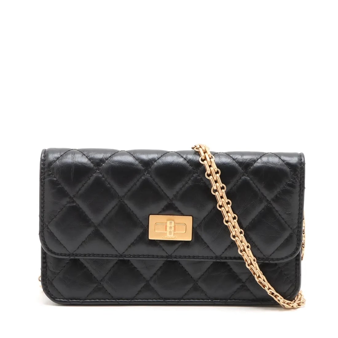 CHANEL CALF CHAIN WALLET BLACK GOLD METAL: Chanel calf Chain Wallet Black Gold Metal Brand: Chanel Type/Style: Shoulder Bag Material: calf Color: Black Size: Height:3.9inchLength:6.7inchDepth:1.4inch Accessories: None Accessories Notice: When