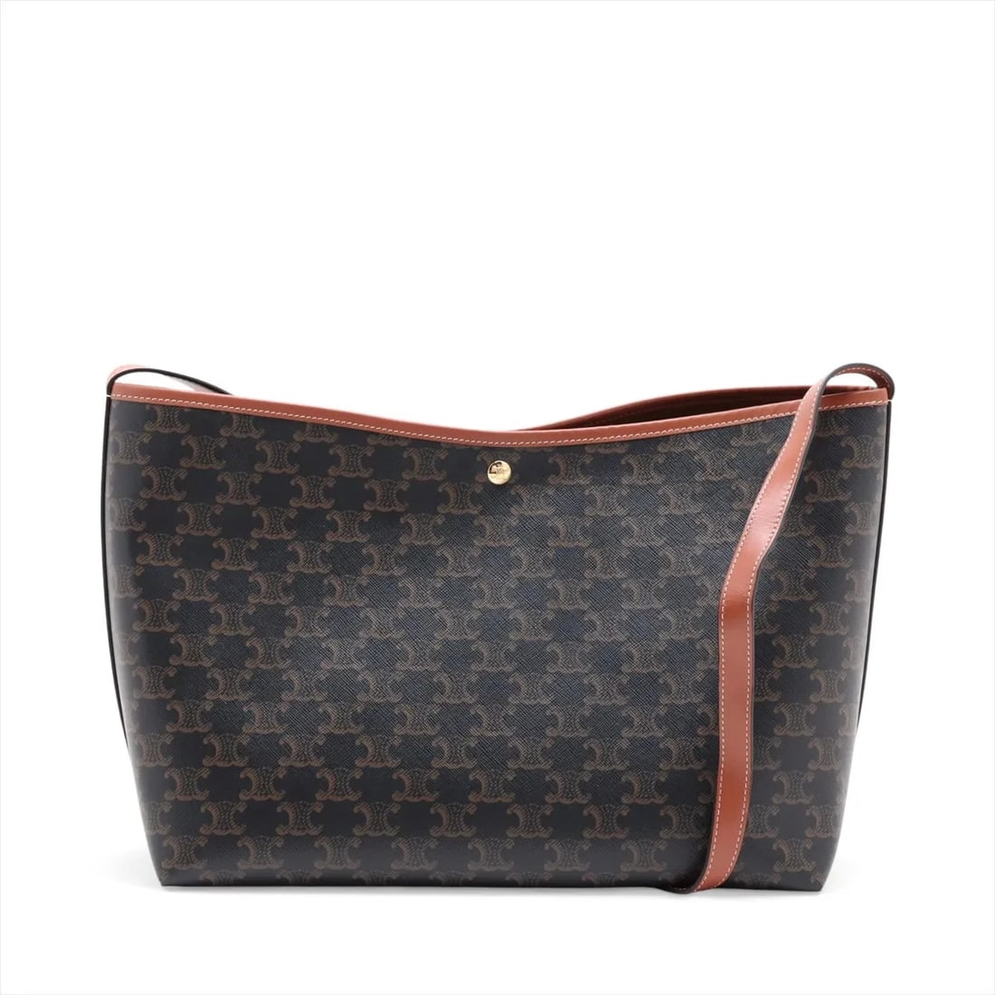 CELINE TRIOMPHE SOFT SHOPPER BAG PVC & LEATHER SHOULDER BAG: Celine Triomphe soft Shopper bag PVC & leather Shoulder bag Brand: Celine Type/Style: Shoulder Bag Material: PVC & leather Color: Brown Size: Height:9.6inchLength:12.8inchDepth:5.5inch Accessories:
