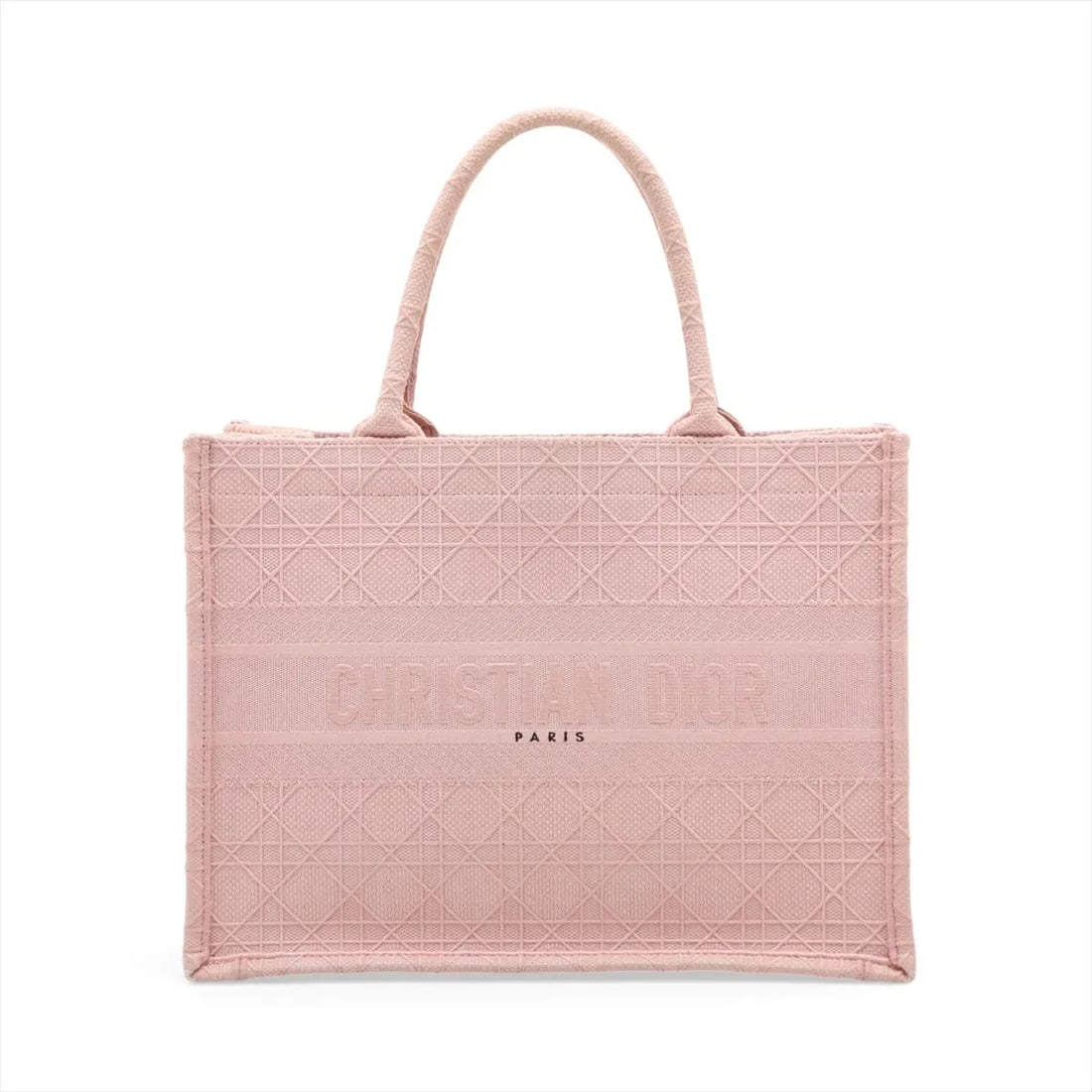 CHRISTIAN DIOR CANNAGE BOOK TOTE MEDIUM CANVAS TOTE BAG: Christian Dior Cannage Book Tote Medium canvas Tote bag Brand: Christian Dior Type/Style: Tote Material: canvas Color: Pink Size: Height:10.4inchLength:14.2inchDepth:6.3inch Accessories: None