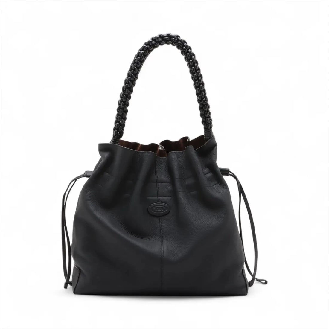 TOD'S DRAWSTRING DI LEATHER SHOULDER BAG: Tod's Drawstring DI Leather Shoulder bag Brand: Tod's Type/Style: Shoulder Bag Material: Leather Color: Black Size: Height:12.6inchLength:13.6inchDepth:4.7inch Accessories: None Accessories Notice: