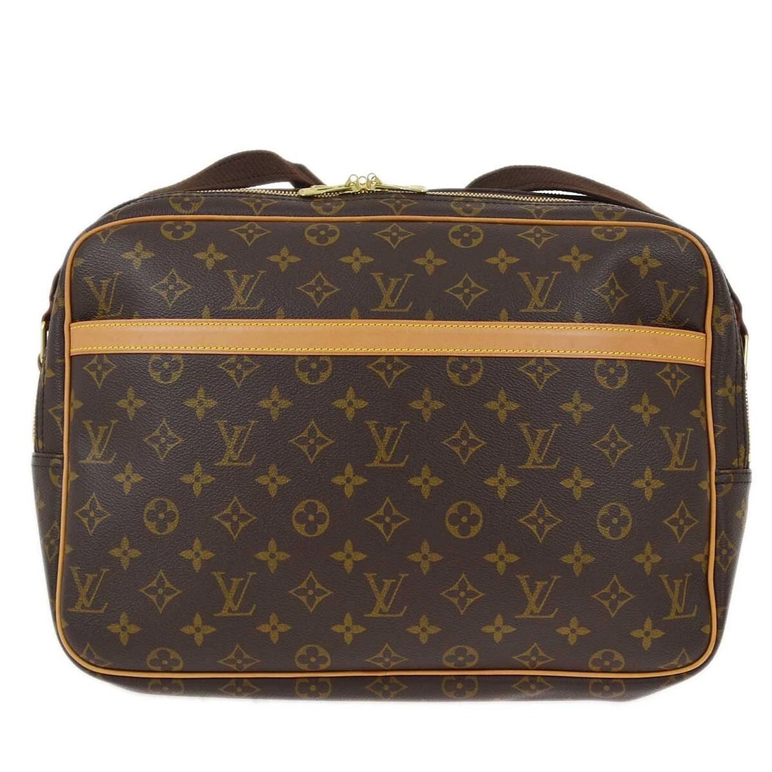 LOUIS VUITTON MONOGRAM REPORTER GM SHOULDER BAG: Louis Vuitton Monogram Reporter GM Shoulder Bag Brand: Louis Vuitton Type/Style: Shoulder Bag Material: Monogram Canvas, Leather Color: Brown Size: W 13.8 x H 9.8 x D 5.9inch Accessories: None