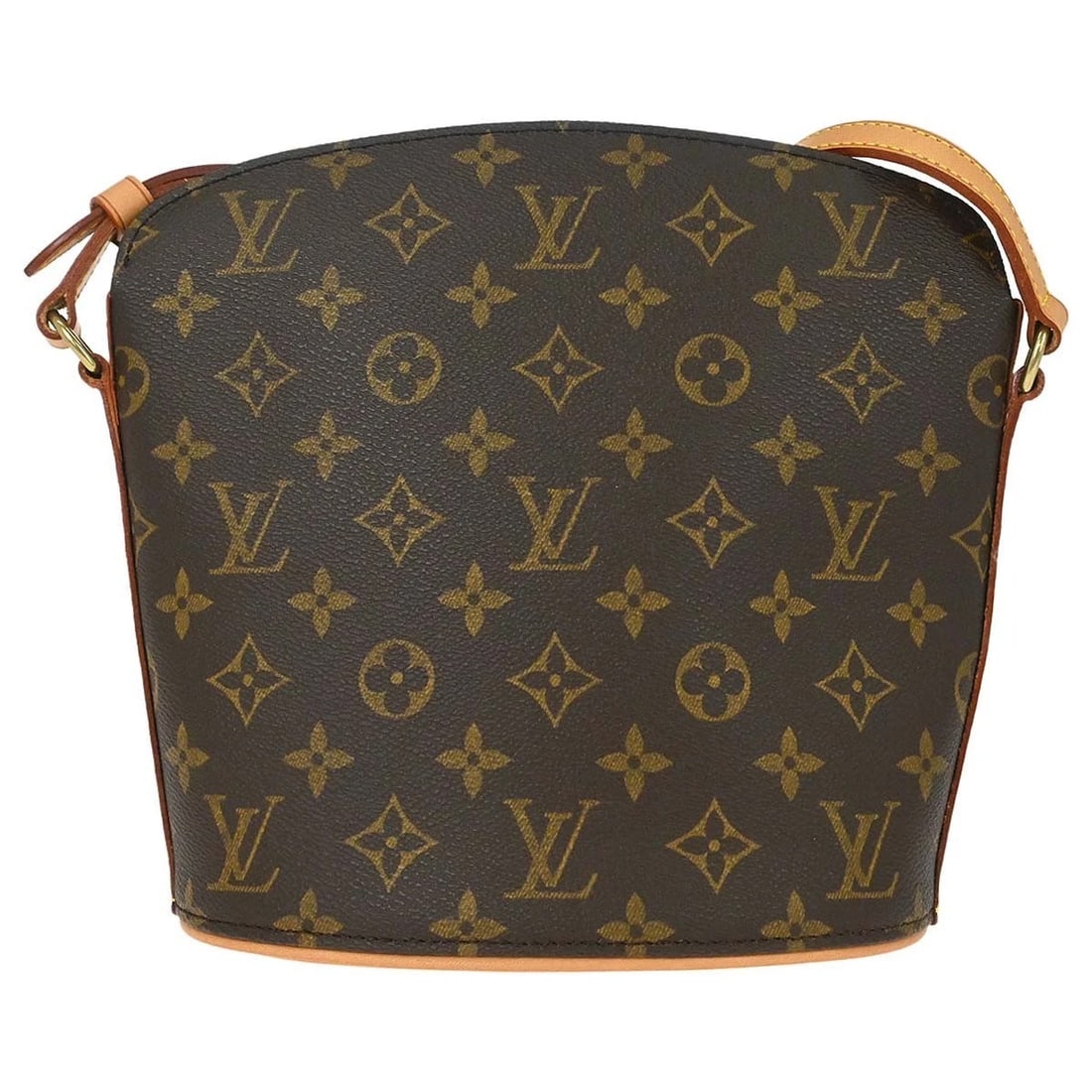 LOUIS VUITTON DROUOT CROSSBODY SHOULDER BAG: Louis Vuitton Drouot Crossbody Shoulder Bag Brand: Louis Vuitton Type/Style: Crossbody Material: Monogram Canvas, Leather Color: Brown Size: W 7.9 x H 8.7 x D 3.9inch Accessories: None Acc