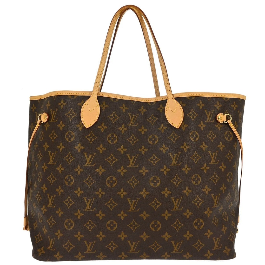 LOUIS VUITTON MONOGRAM NEVERFULL GM TOTE BAG: Louis Vuitton Monogram Neverfull GM Tote Bag Brand: Louis Vuitton Type/Style: Tote Material: Monogram Canvas, Leather Color: Brown Size: W 15.4 x H 12.6 x D 7.5inch Accessories: None Accessories