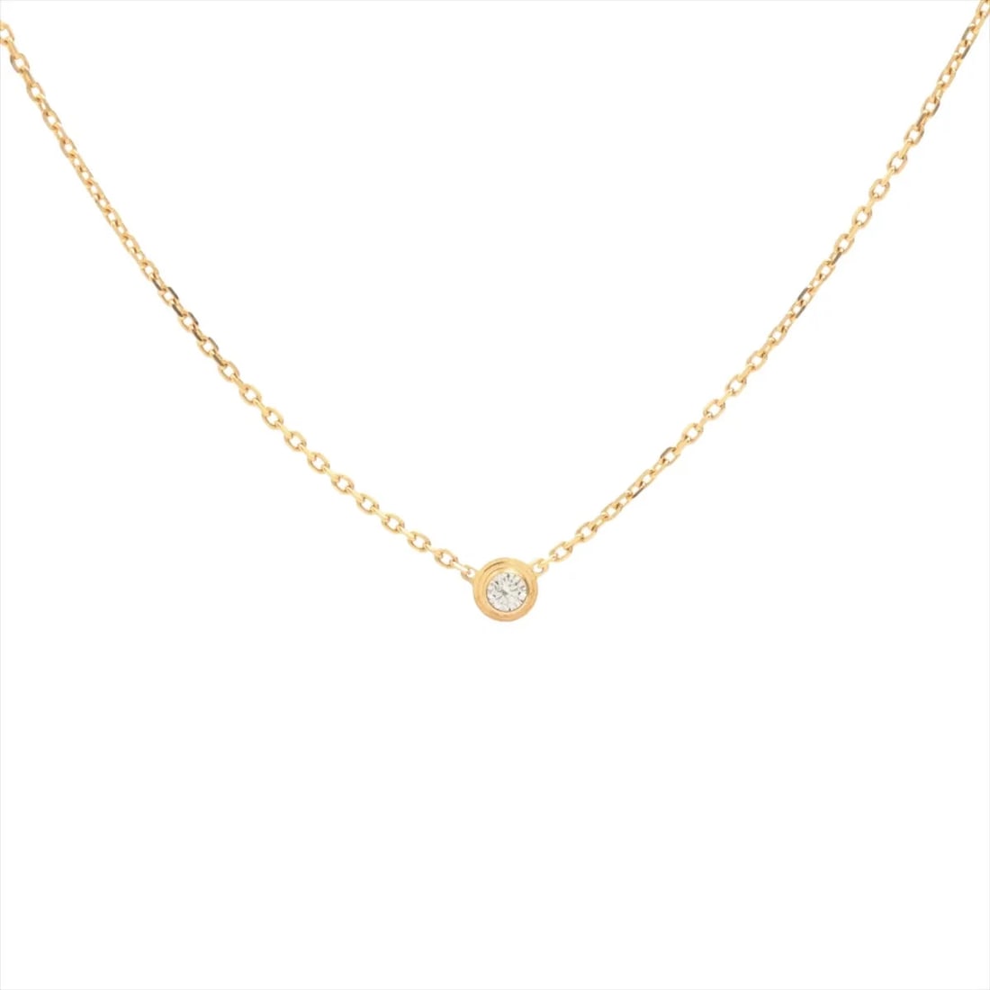 CARTIER D'AMOUR XS DIAMOND NECKLACE 750(YG): Cartier D'amour XS diamond Necklace 750(YG) Brand: Cartier Type/Style: Necklace Material: 750(YG) Color: Yellow Gold Size: Chain length:41.4cm Accessories: None Accessories Notice: When pu