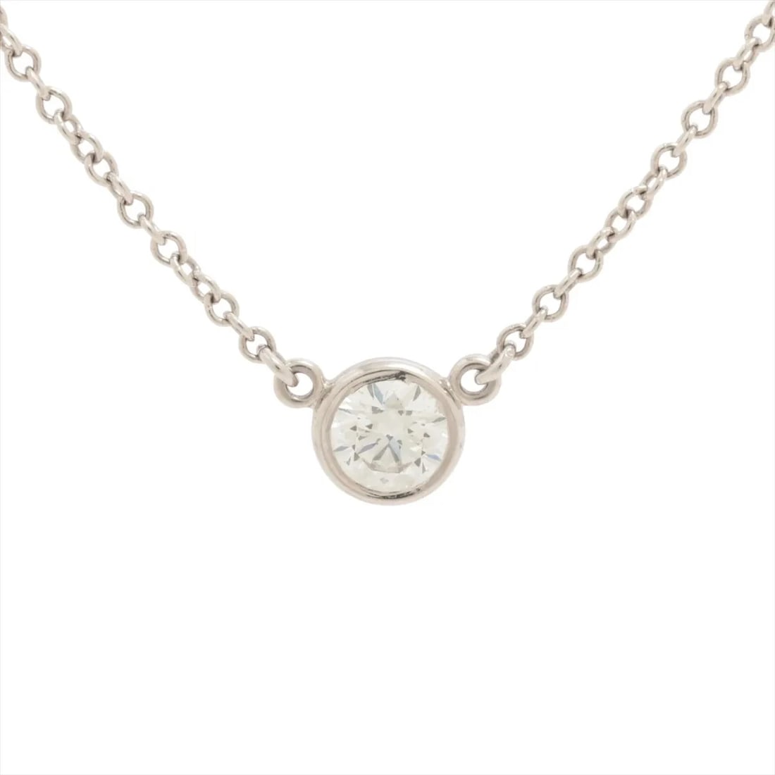 TIFFANY BY THE YARD DIAMOND NECKLACE PT950: Tiffany By the Yard diamond Necklace Pt950 Brand: Tiffany Type/Style: Necklace Material: Pt950 Color: Silver Size: Chain length:42.3cm Accessories: None Accessories Notice: When purchasing