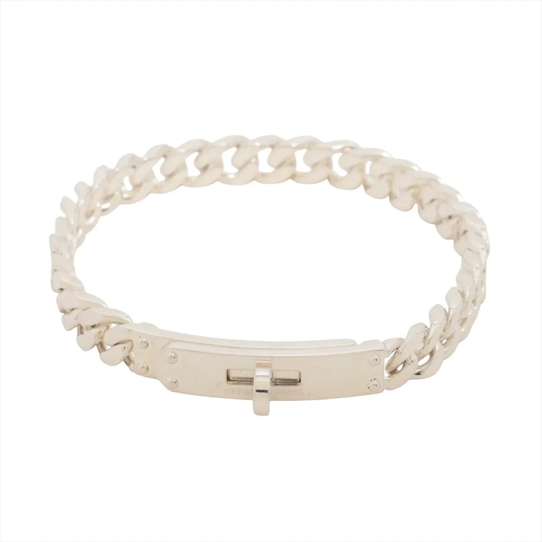 HERMES KELLY GRUMMET BRACELET 925 SILVER: Hermes Kelly Grummet Bracelet 925 Silver Brand: Hermes Type/Style: Bracelet Material: 925 Color: Silver Size: Bracelet length:15.5cm Accessories: None Accessories Notice: When purchasing pre-owned