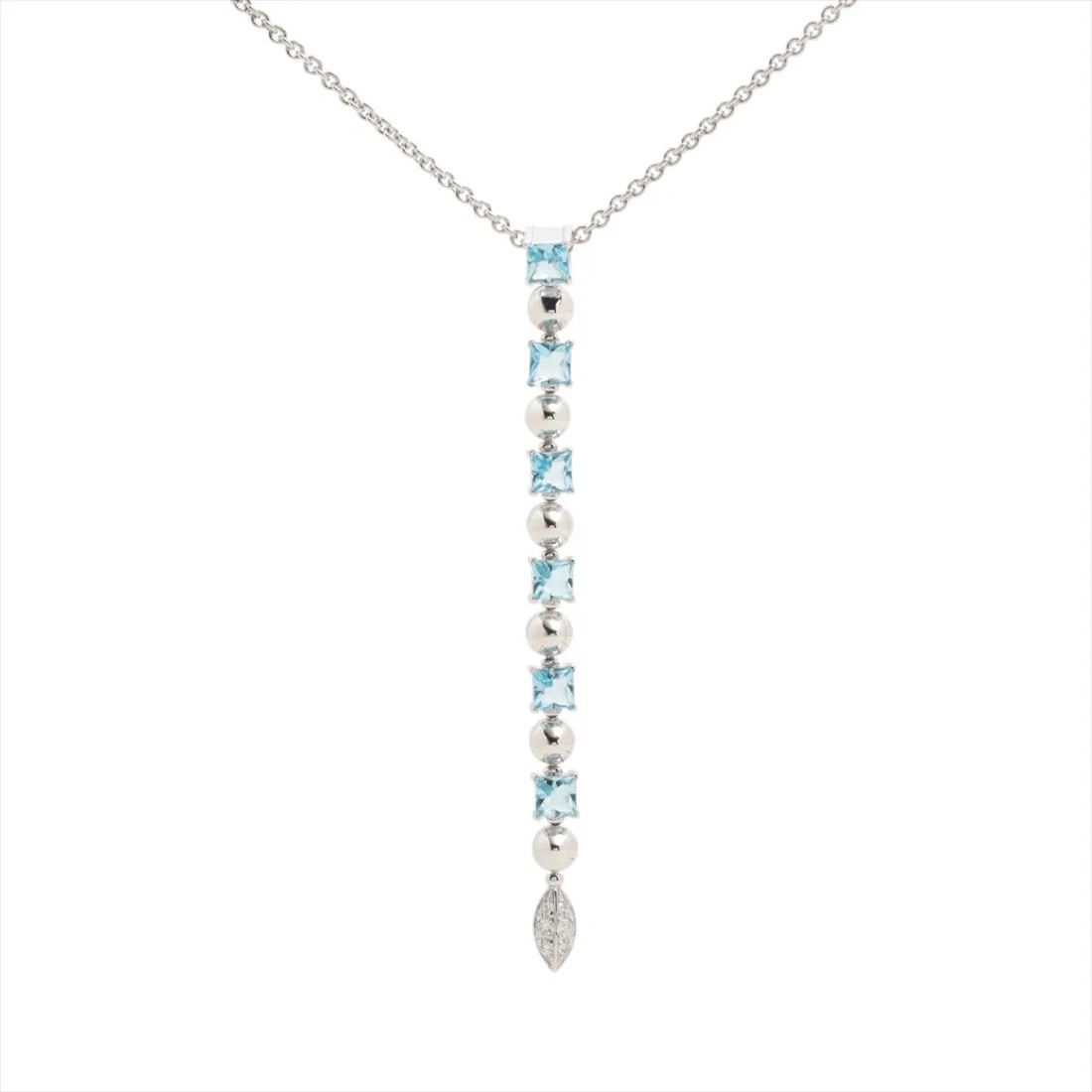 BVLGARI LUCIA BLUE TOPAZ DIAMOND NECKLACE 750(WG): Bvlgari Lucia Blue topaz diamond Necklace 750(WG) Brand: Bvlgari Type/Style: Necklace Material: 750(WG) Color: White Gold Size: Chain length:43.1cm Accessories: None Accessories Notice: Wh