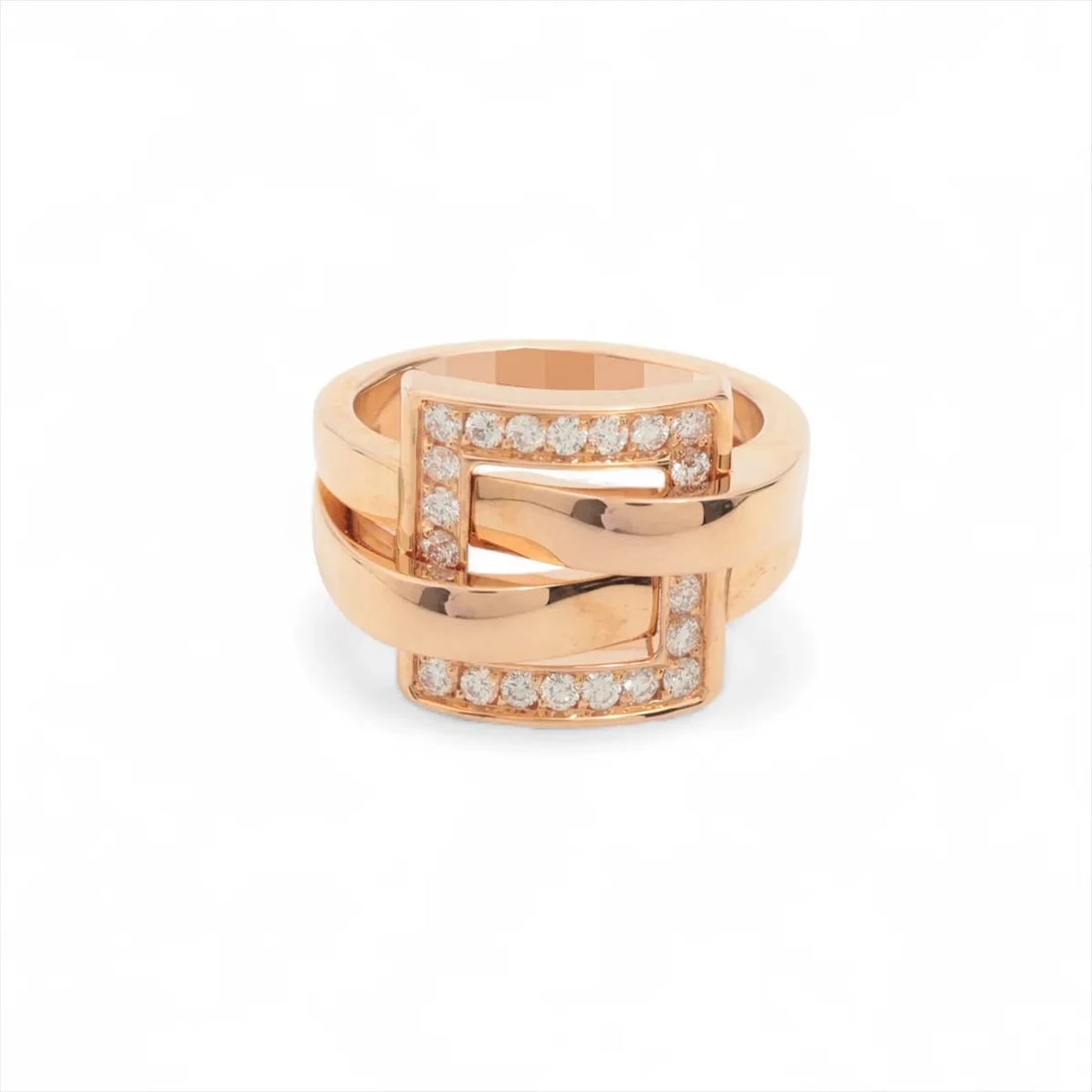 BOUCHERON DECHAINEE DIAMOND RING 750(PG): Boucheron Dechainee diamond Ring 750(PG) Brand: Boucheron Type/Style: Ring Material: 750(PG) Color: PG Size: 5.75 - 6 US Accessories: None Accessories Notice: When purchasing pre-owned goo