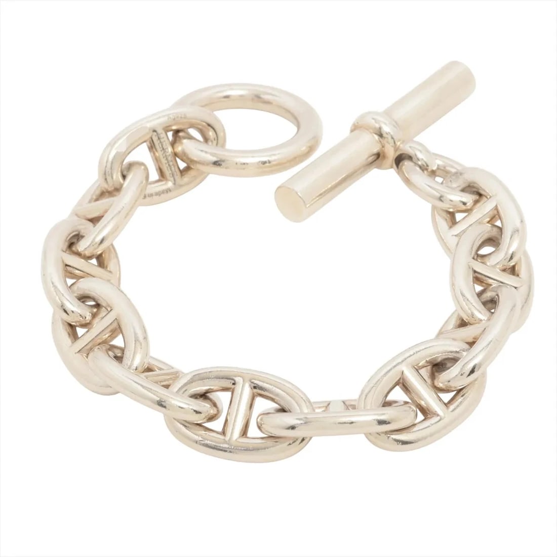HERMES CHAINE D'ANCRE BRACELET 925 SILVER: Hermes Chaine d'Ancre Bracelet 925 Silver Brand: Hermes Type/Style: Bracelet Material: 925 Color: Silver Size: Bracelet length:16cm Accessories: None Accessories Notice: When purchasing pre-owned