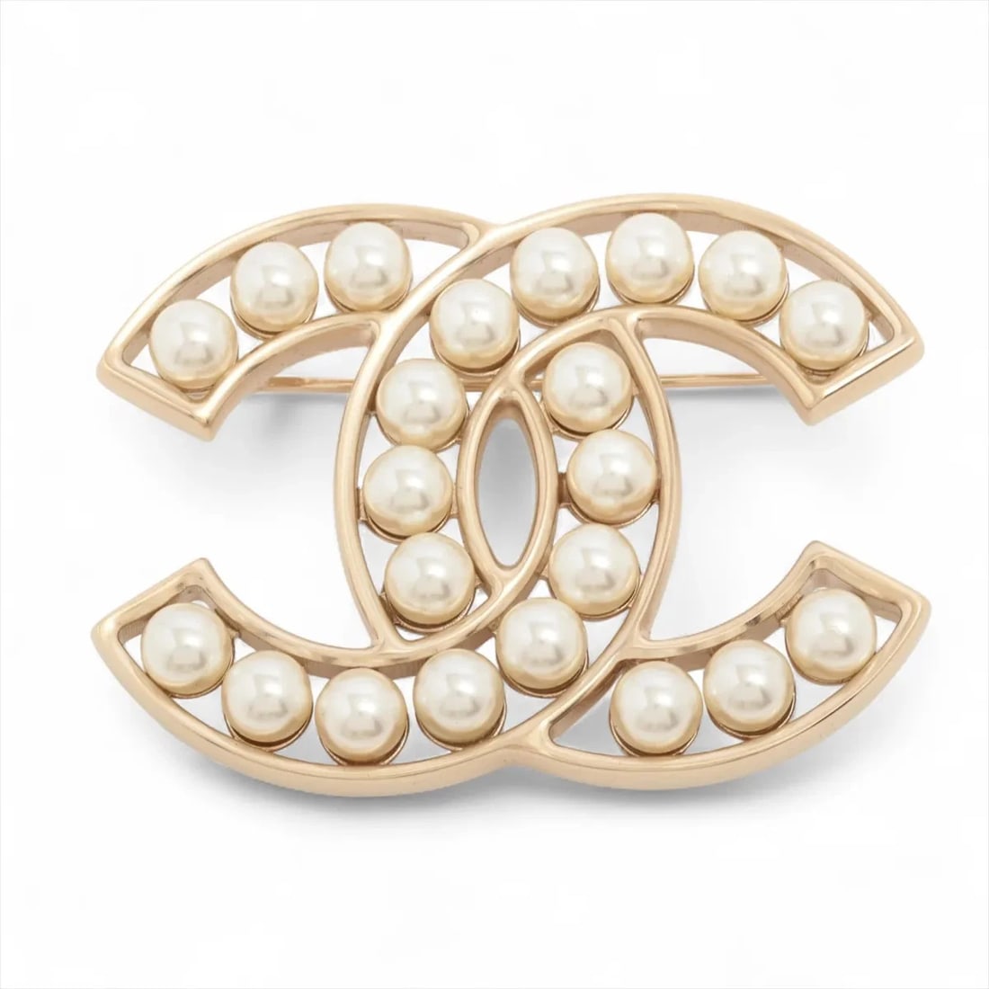 CHANEL COCO MARK BROOCH GP X IMITATION PEARL GOLD: Chanel Coco Mark Brooch GP x Imitation pearl Gold Brand: Chanel Type/Style: Brooch Material: GP x Imitation pearl Color: Gold Size: none Accessories: None Accessories Notice: When purchasing