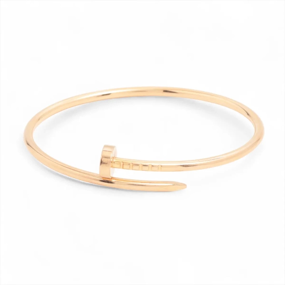 CARTIER JUSTE UN CLOU SM BRACELET 750(PG): Cartier Juste un Clou SM Bracelet 750(PG) Brand: Cartier Type/Style: Bracelet Material: 750(PG) Color: PG Size: Bracelet length:14.8cm Accessories: None Accessories Notice: When purchasing pre-owned