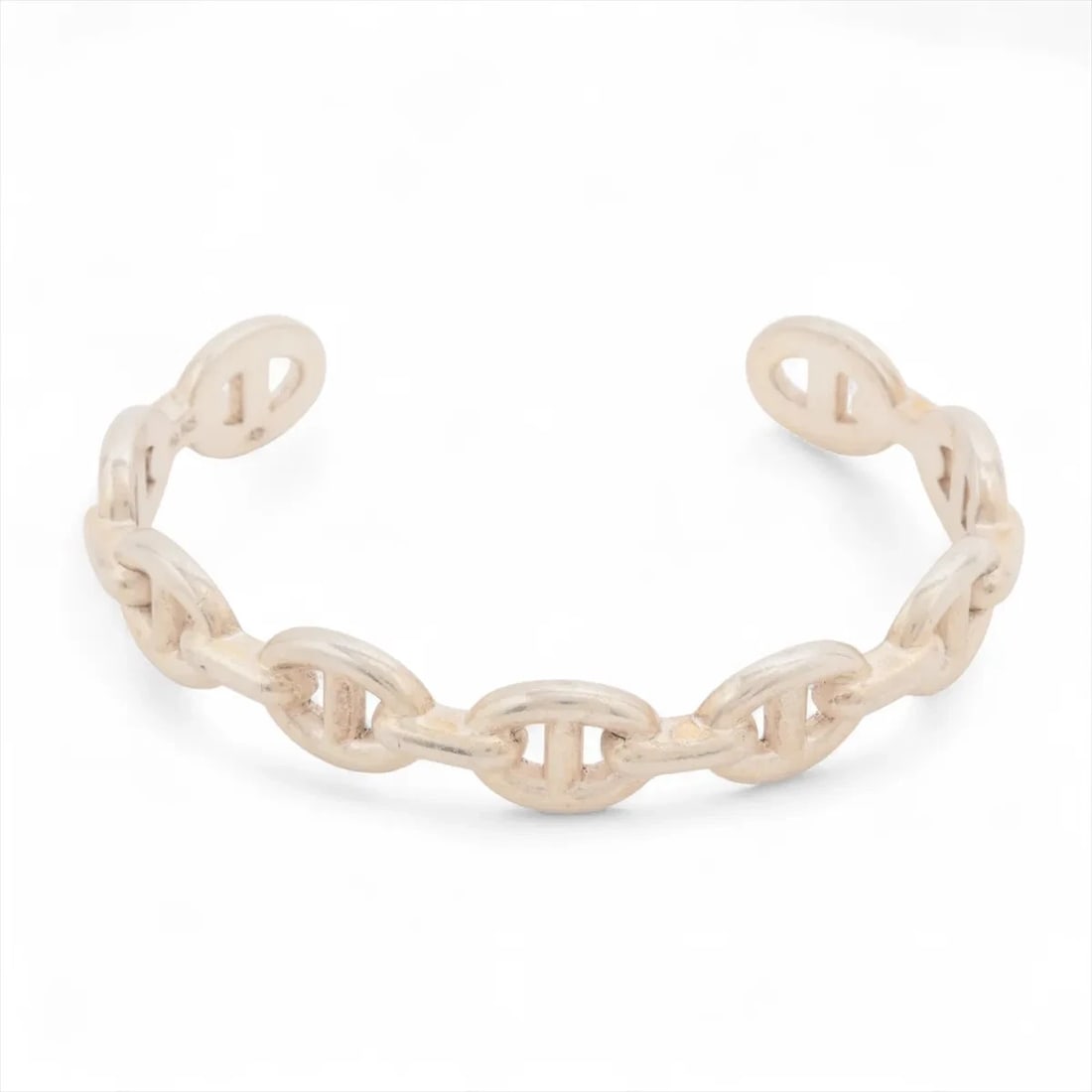 HERMES CHAINE D'ANCRE ENCHAINEE BANGLE SH 925 SILVER