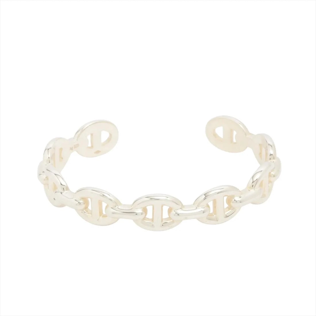 HERMES CHAINE D'ANCRE ENCHAINEE BANGLE SH 925 SILVER: Hermes Chaine d'Ancre Enchainee Bangle SH 925 Silver Brand: Hermes Type/Style: Bracelet Material: 925 Color: Silver Size: Bracelet length:14cm Accessories: None Accessories Notice: When pu