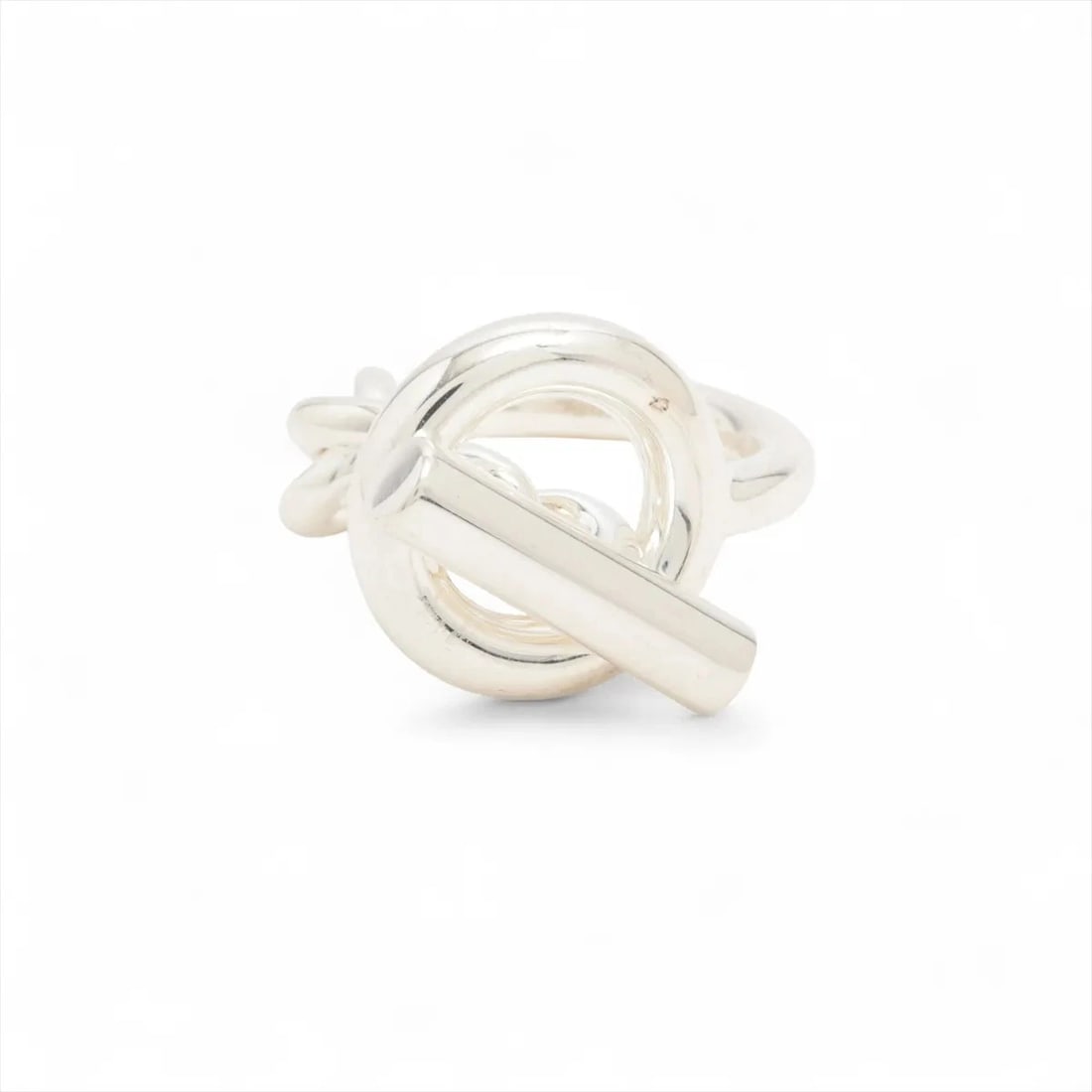 HERMES CROISETTE PM RING 925 SILVER: Hermes Croisette PM Ring 925 Silver Brand: Hermes Type/Style: Ring Material: 925 Color: Silver Size: 4.75 - 5 US Accessories: None Accessories Notice: When purchasing pre-owned goods, plea