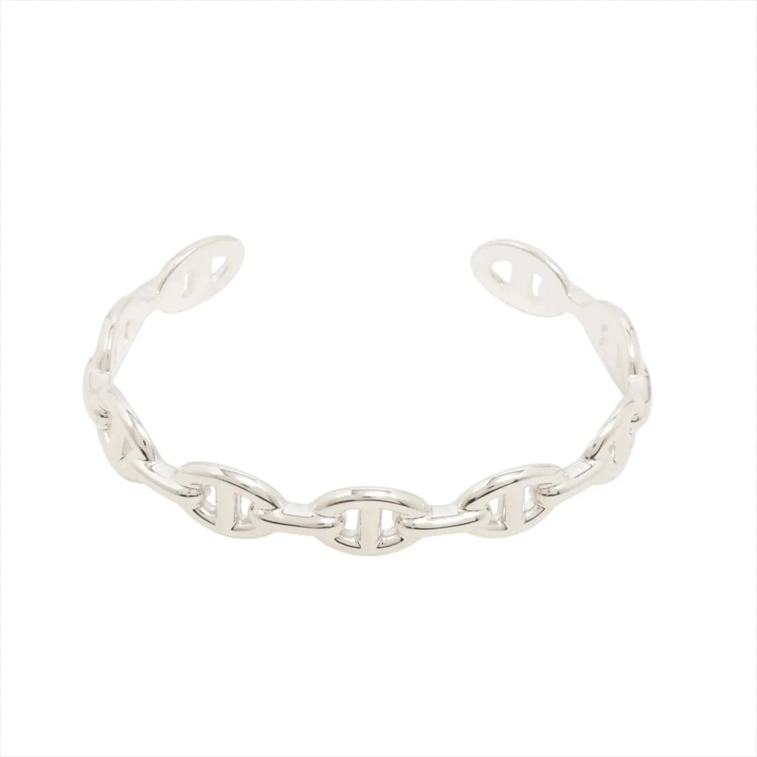 HERMES CHAINE D'ANCRE ENCHAINEE BANGLE 925 SILVER: Hermes Chaine d'Ancre Enchainee Bangle 925 Silver Brand: Hermes Type/Style: Bracelet Material: 925 Color: Silver Size: Bracelet length:16cm Accessories: None Accessories Notice: When purchasing