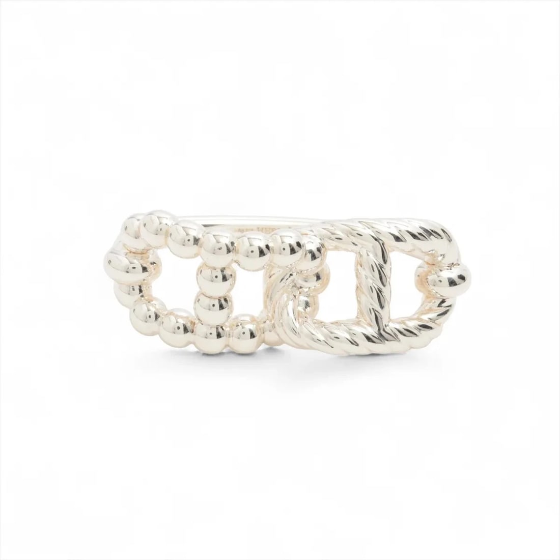 HERMES CHAINE D'ANCRE ALEA RING 925 SILVER: Hermes Chaine d'Ancre Alea Ring 925 Silver Brand: Hermes Type/Style: Ring Material: 925 Color: Silver Size: 6.25 - 6.5 US Accessories: None Accessories Notice: When purchasing pre-owned go