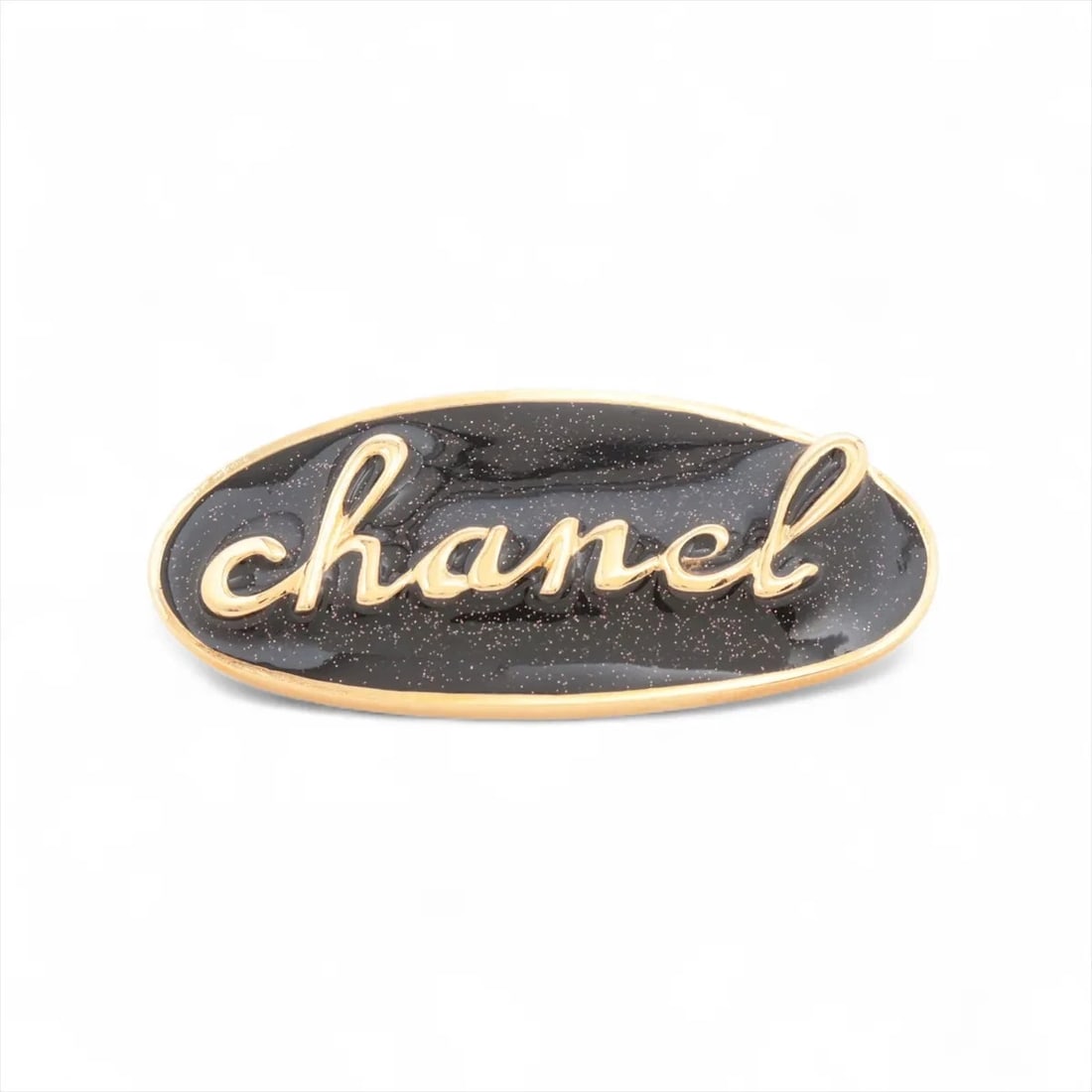 CHANEL LOGO BROOCH GP BLACK?GOLD: Chanel Logo Brooch GP Black?Gold Brand: Chanel Type/Style: Brooch Material: GP Color: Black?Gold Size: none Accessories: None Accessories Notice: When purchasing pre-owned goods, please refer to the