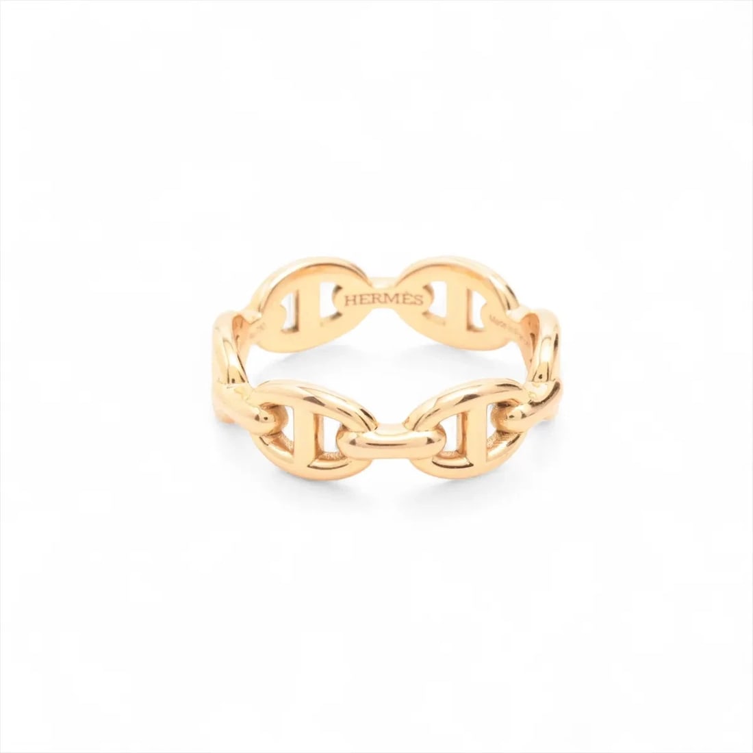 HERMES CHAINE D'ANCRE ENCHAINEE RING 750(PG): Hermes Chaine d'Ancre Enchainee Ring 750(PG) Brand: Hermes Type/Style: Ring Material: 750(PG) Color: PG Size: 6 US Accessories: None Accessories Notice: When purchasing pre-owned goods, pl