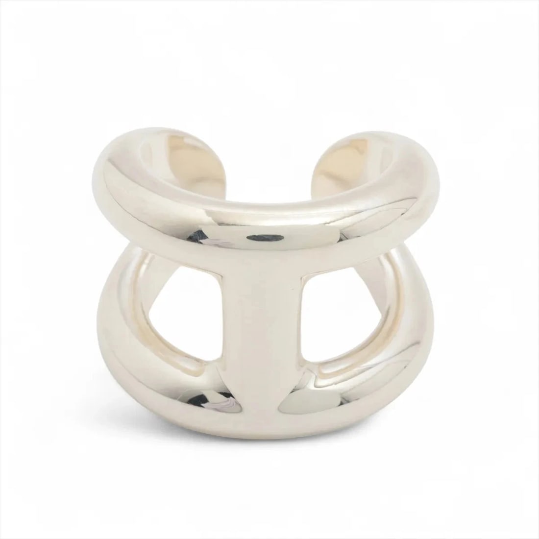 HERMES OSMO'S GM RING 925 SILVER: Hermes Osmo's GM Ring 925 Silver Brand: Hermes Type/Style: Ring Material: 925 Color: Silver Size: 5.25 US Accessories: None Accessories Notice: When purchasing pre-owned goods, please refe